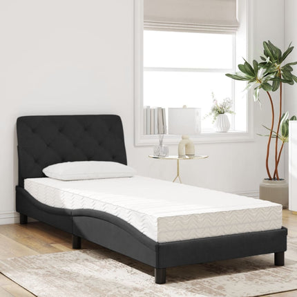 seng med madras 90x200 cm velour sort