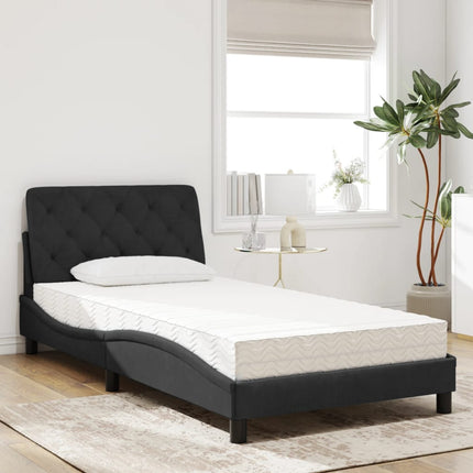 seng med madras 100x200 cm velour sort