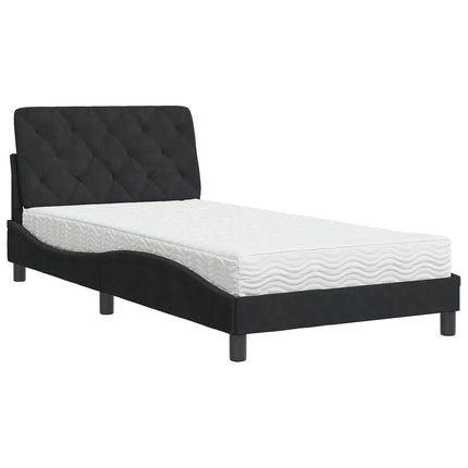 seng med madras 100x200 cm velour sort