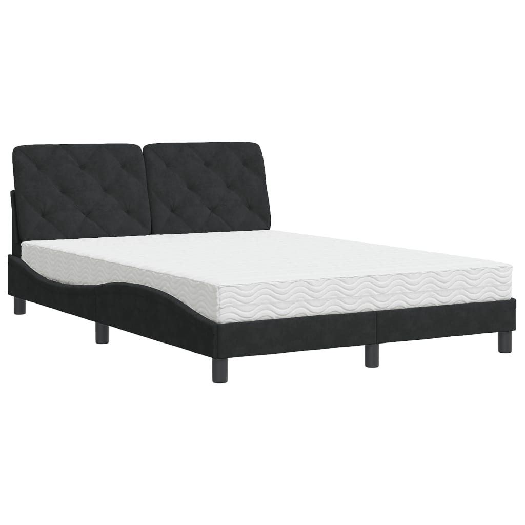 seng med madras 120x200 cm velour sort