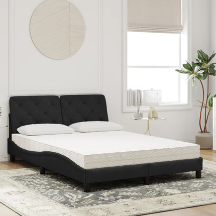 seng med madras 120x200 cm velour sort