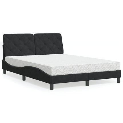 seng med madras 140x190 cm velour sort