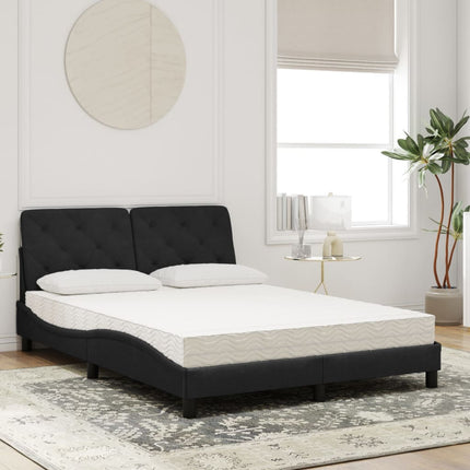 seng med madras 140x200 cm velour sort