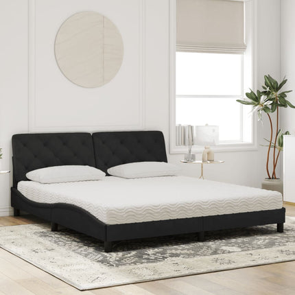 seng med madras 180x200 cm velour sort