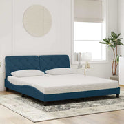 seng med madras 180x200 cm velour blå