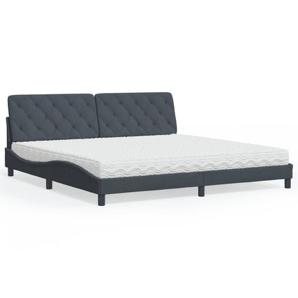 seng med madras 200x200 cm velour mørkegrå