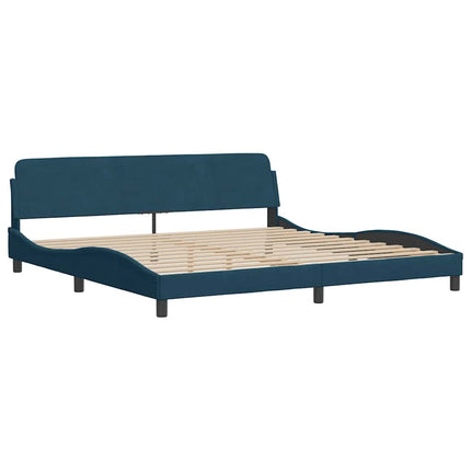 seng med madras 200x200 cm velour blå