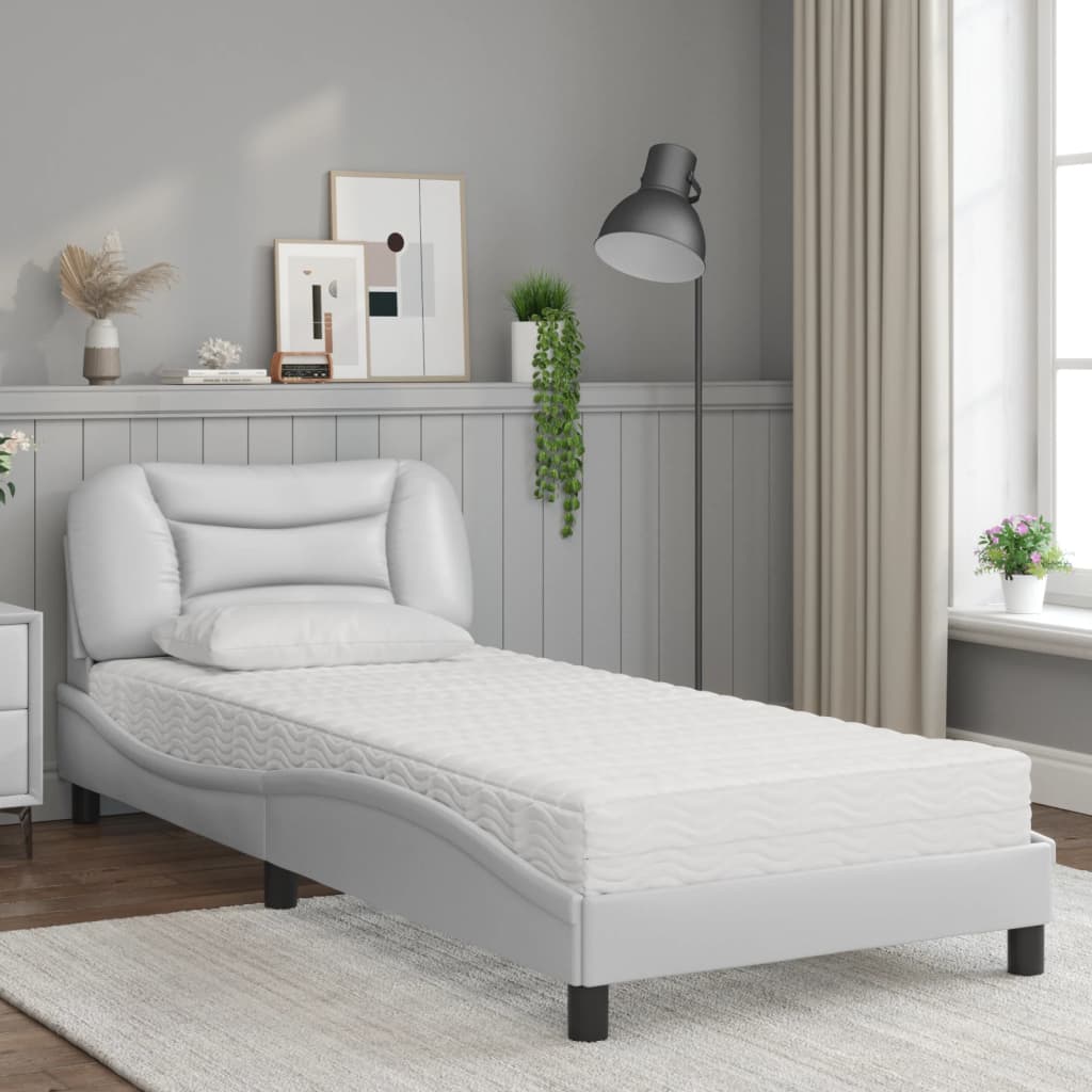 seng med madras Hvar 80x200 cm kunstlæder hvid