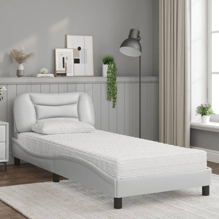 seng med madras Hvar 90x200 cm kunstlæder hvid