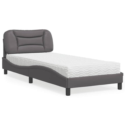seng med madras Hvar 90x200 cm kunstlæder grå