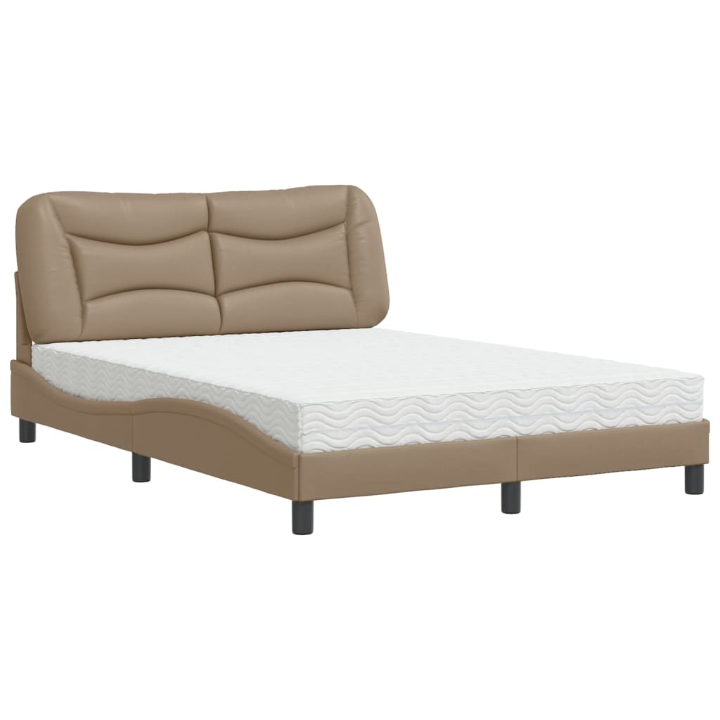 seng med madras Hvar 140x190 cm kunstlæder cappuccinofarvet