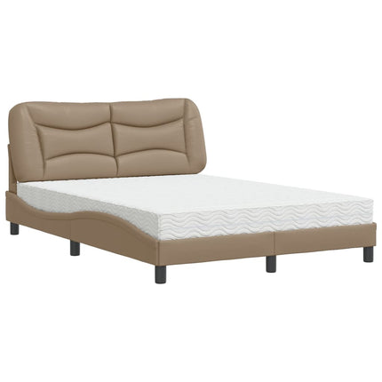 seng med madras Hvar 140x190 cm kunstlæder cappuccinofarvet