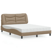 seng med madras Hvar 140x190 cm kunstlæder cappuccinofarvet