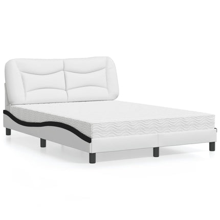 seng med madras Hvar 140x190 cm kunstlæder hvid og sort
