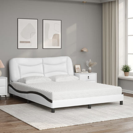 seng med madras Hvar 160x200 cm kunstlæder hvid og sort