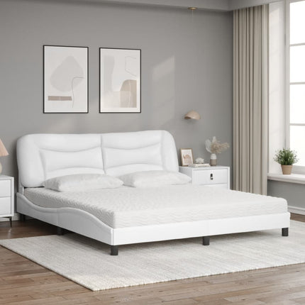 seng med madras Hvar 180x200 cm kunstlæder hvid