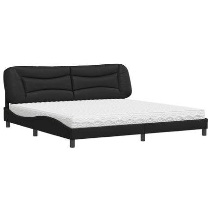 seng med madras Hvar 200x200 cm kunstlæder sort