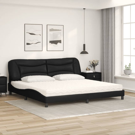 seng med madras Hvar 200x200 cm kunstlæder sort