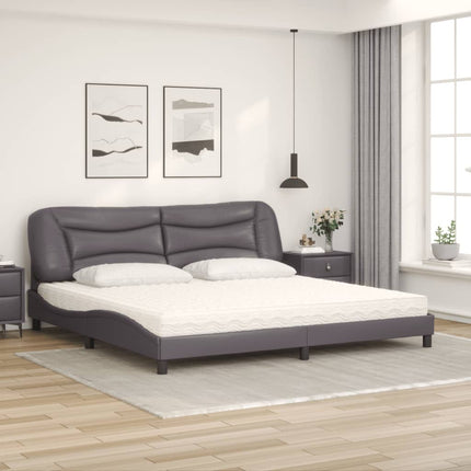 seng med madras Hvar 200x200 cm kunstlæder grå