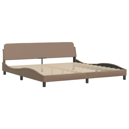 seng med madras Hvar 200x200 cm kunstlæder cappuccinofarvet