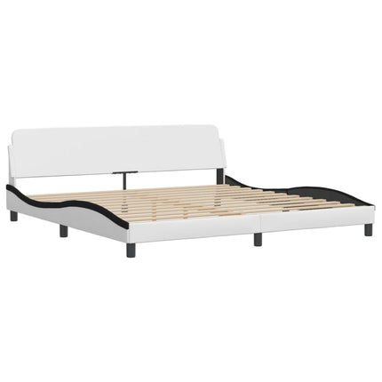 seng med madras Hvar 200x200 cm kunstlæder hvid og sort
