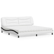 seng med madras Hvar 200x200 cm kunstlæder hvid og sort
