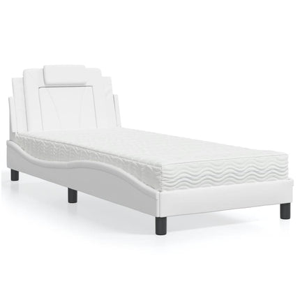 seng Viana med madras 80x200 cm kunstlæder hvid