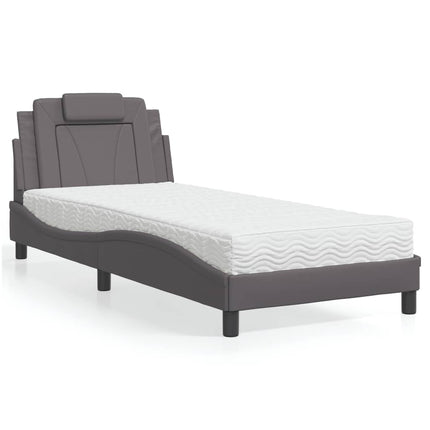 seng Viana med madras 80x200 cm kunstlæder grå