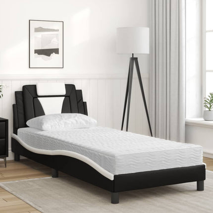 seng Viana med madras 80x200 cm kunstlæder sort og hvid