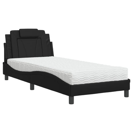 seng Viana med madras 90x190 cm kunstlæder sort