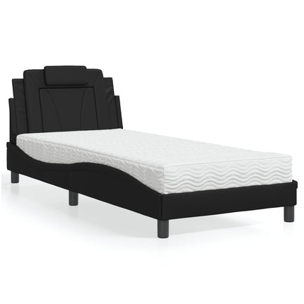 seng Viana med madras 90x190 cm kunstlæder sort