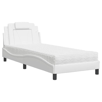 seng Viana med madras 90x200 cm kunstlæder hvid