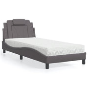 seng Viana med madras 90x200 cm kunstlæder grå