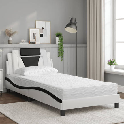 seng Viana med madras 100x200 cm kunstlæder hvid og sort