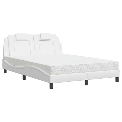 seng Viana med madras 140x190 cm kunstlæder hvid