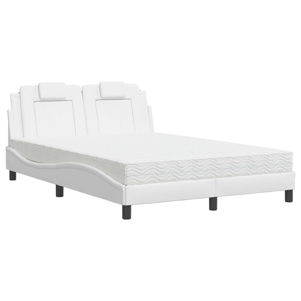 seng Viana med madras 140x190 cm kunstlæder hvid