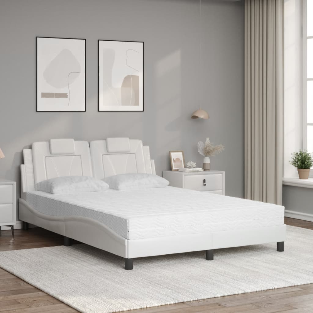 seng Viana med madras 140x190 cm kunstlæder hvid