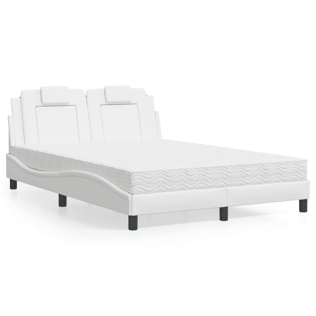 seng Viana med madras 140x190 cm kunstlæder hvid