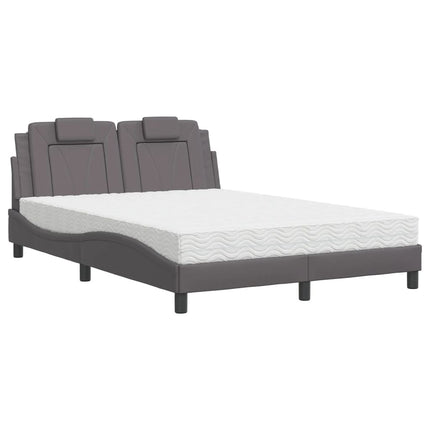 seng Viana med madras 140x190 cm kunstlæder grå
