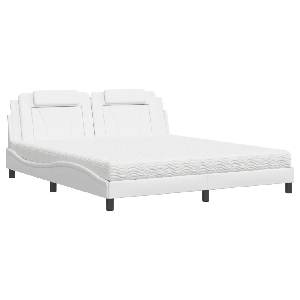 seng Viana med madras 180x200 cm kunstlæder hvid