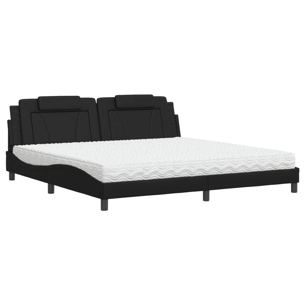 seng Viana med madras 200x200 cm kunstlæder sort