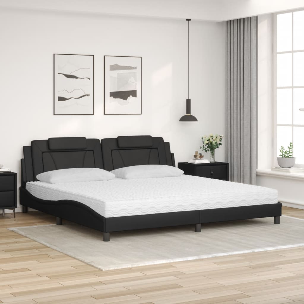 seng Viana med madras 200x200 cm kunstlæder sort