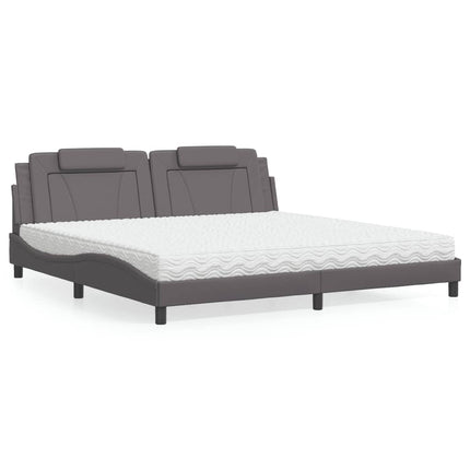 seng Viana med madras 200x200 cm kunstlæder grå
