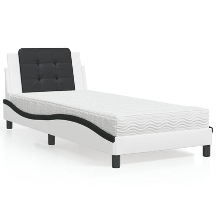 sengeramme uden madras Zadar 80x200 cm kunstlæder sort og hvid