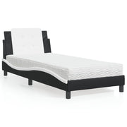 sengeramme uden madras Zadar 90x200 cm kunstlæder sort og hvid