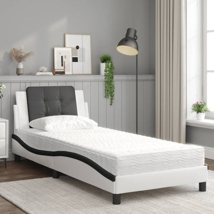 sengeramme uden madras Zadar 90x200 cm kunstlæder sort og hvid