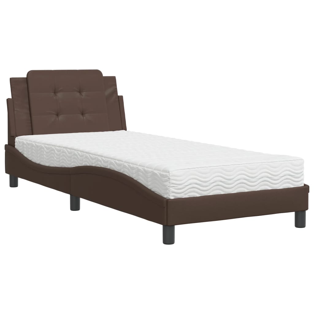 sengeramme uden madras Zadar 100x200 cm kunstlæder brun