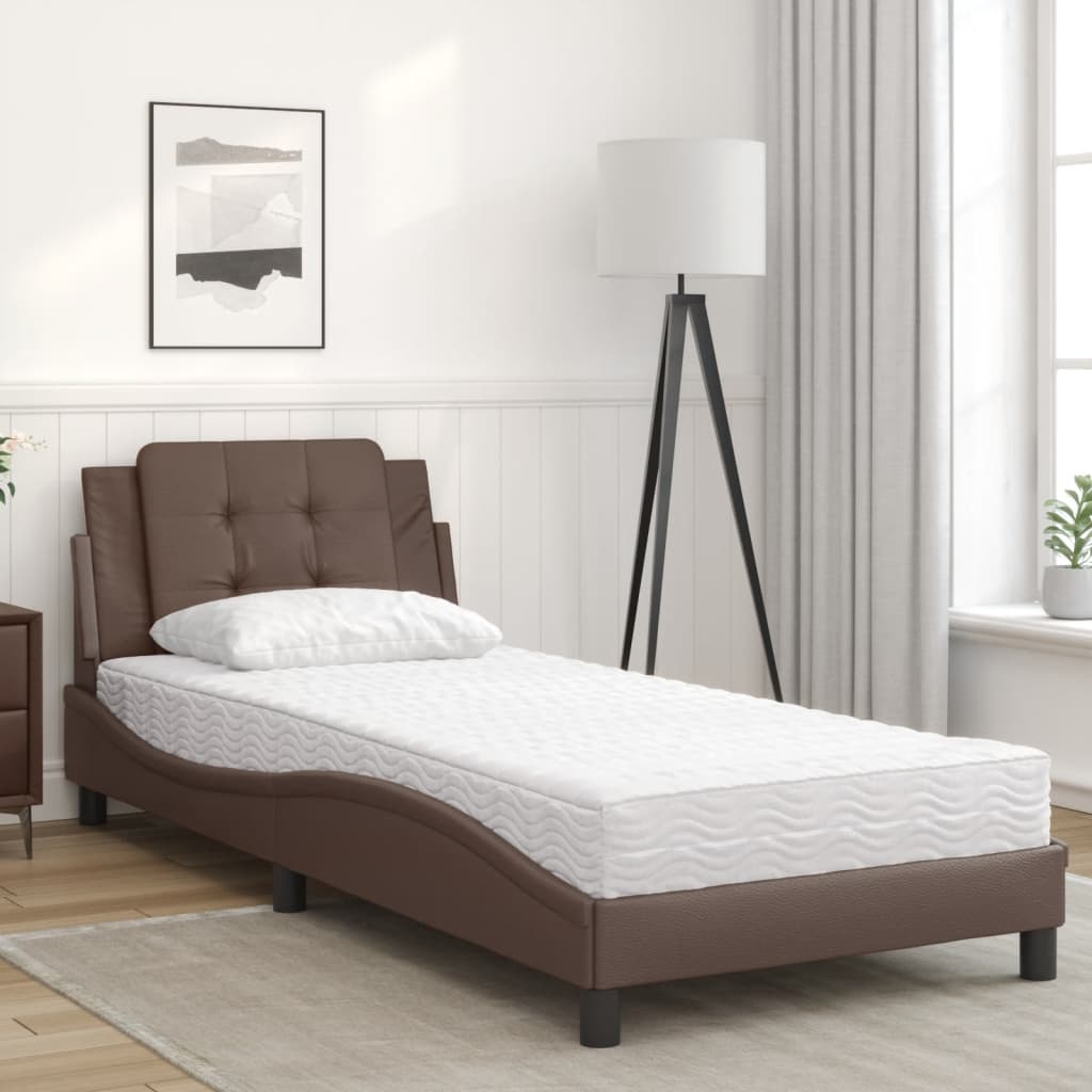 sengeramme uden madras Zadar 100x200 cm kunstlæder brun