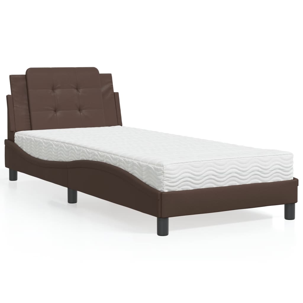 sengeramme uden madras Zadar 100x200 cm kunstlæder brun