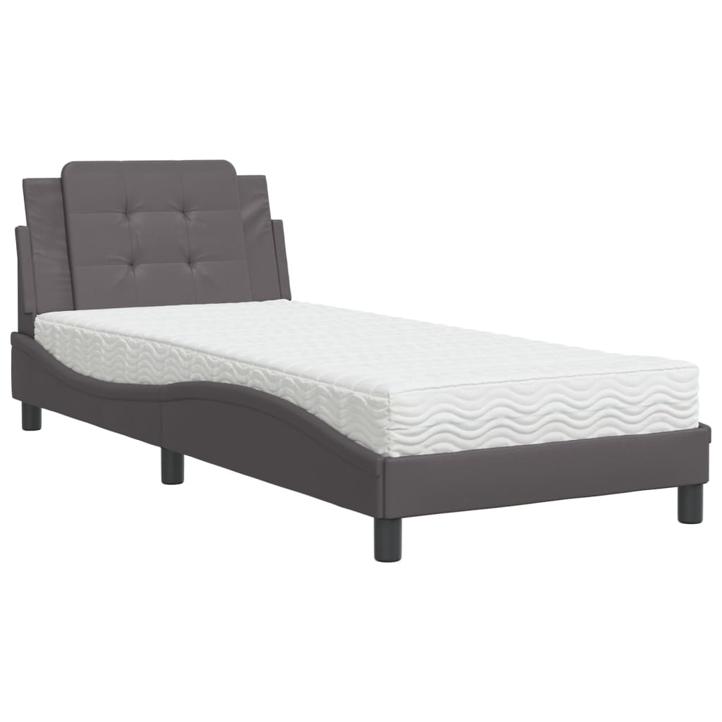 sengeramme uden madras Zadar 100x200 cm kunstlæder grå